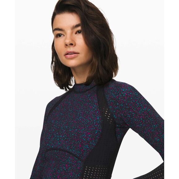 LULULEMON RARE Swell Seeker Paddle Top Terrazzo Black Multi / Black Size 2 - Picture 2 of 8